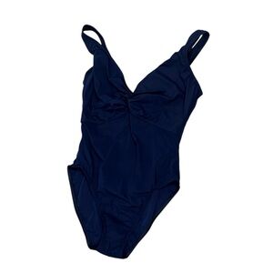 KARLA COLLETTO Navy One-Piece Swimsuit - Classic V-Neck